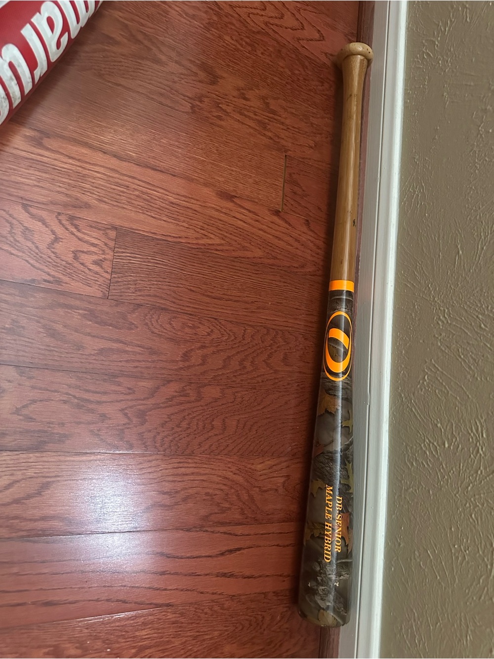Wood Handle Baseball Bat in Brown and Orange - Unbranded